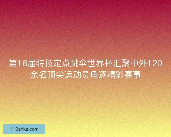第16届特技定点跳伞世界杯汇聚中外120余名顶尖运动员角逐精彩赛事